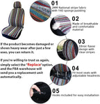 Car Seat Cover Hippie Boho Baja Saddle Blanket 4PCS Front Set Grey | Breathable, Washable without Fading, Anti-Slip, Airbag Compatible, Universal Fit for Most Automotive, Sedan, SUVs - Image 5