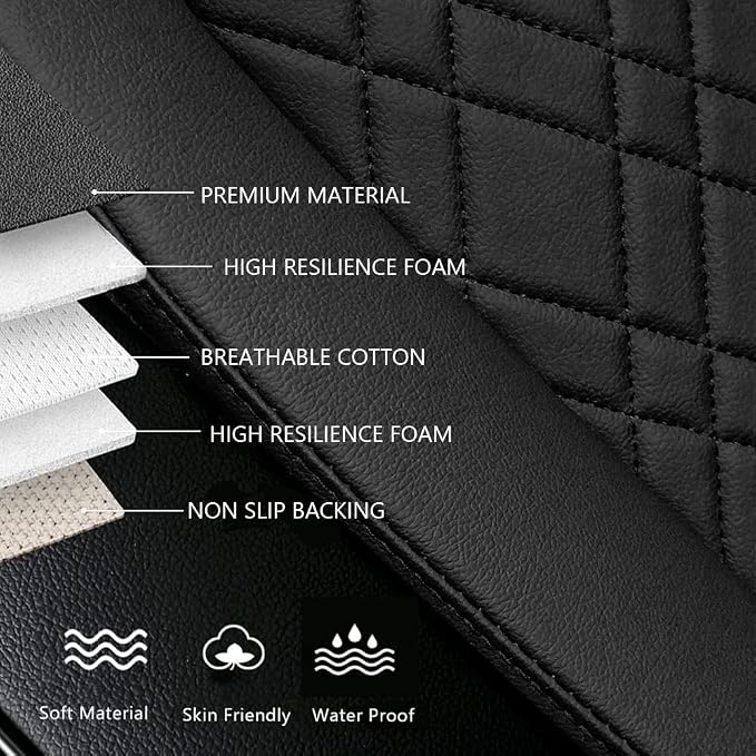 Car Seat Cover for Front Car Seat Bottom,Premium PU Leather Seat Cushion | Without Backrest with Storage Pocket,Full Wrapping Edge Works with Sedan SUV Pickup Minivan - Image 5