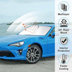 Windshield Sun Shade for 2017-2021 Toyota 86/2022-2023 GR86 | Full covered, Foldable & Durable, Block UV Rays, Reduce Heat, Easy to install, Keep Car Cooler - Image 2