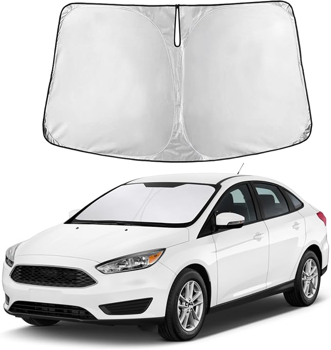Autovir Windshield Sun Shade Fit for 2012-2016 2017 2018 Ford Focus | Sunshade, Front Car Window Shades Sun Visor, Blocks UV Rays & Heat, Car Accessories by Autovir