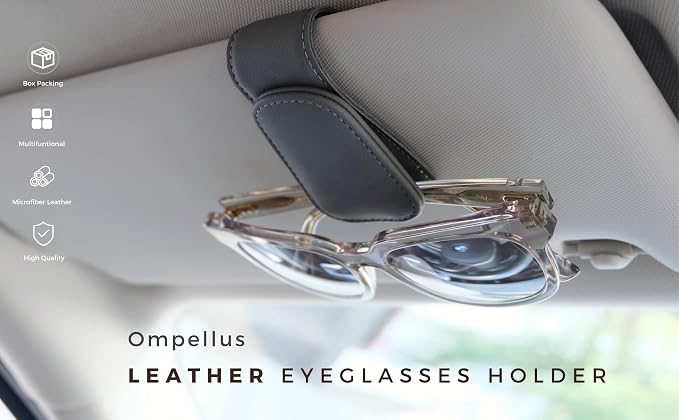 Magnetic Leather Car Sunglass Holder, Visor Sunglasses Holder Clip, 1 Pack | Suitable for Different Size Eyeglasses, Easy Opreation, Car Organziation Accessories - Image 2