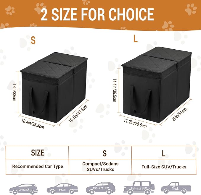Car Seat Extender for Large Dogs, Back Seat Extender for Dogs up to 120 LBS Large Dog Extender with Storage Car Organizer Gap Filler for Front or Back Seat - Image 2
