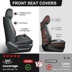 TTX LIGHTING Custom Fit Front Seat Cover for Ford F150 2009-2026 | F250/F350/F450 2017-2026 Original Pattern | Full Coverage | Faux Leather | Easy Install | Waterproof | Pet-Friendly - Image 6