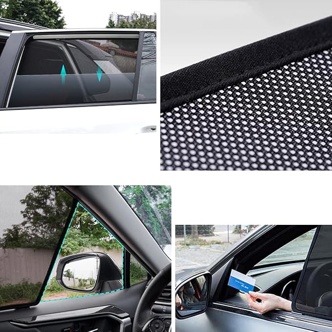 Car Window Shade for GX 460 2010-2022 Magnetic Sun Shade 6PCS Set | UV Protection Cover for Baby Mesh Curtain for Side Windows Front+Rear+Triangular windows Auto Accessories - Image 4