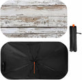 Wooden Board White Old Style Car Windshield Sun Shade Foldable Umbrella Auto Sunshade for Car Truck SUV-Blocks Sun Visor Protector-Keeps Your Vehicle Cool by Foruidea