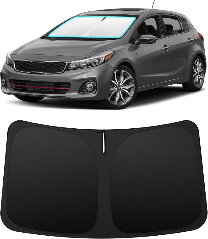 INSAUTO Custom Fit Windshield Sun Shade for Kia Forte 2014-2018 | Foldable Front Window Sunshade Car Accessories, UV & Heat Reflector, Keeps Interior Cool, Includes Storage Bag by INSAUTO