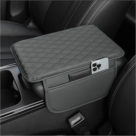 Stacool Upgraded Car Center Console Cover,Microfiber Leather Car Armrest Cover Cushion with 2 Storage Bags,Universal Car Armrest Storage Box (Gray) by Unknown