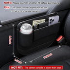 2-Pack Car Seat Gap Filler Organizer with Cup Holder - Premium Leather - Universal Fit - Keeps Phone/Wallets/Keys/Cans Organized (Driver & Passenger Side) - Image 2