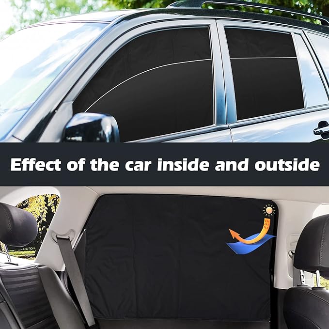 XCBYT Magnetic Car Side Window Shades, 100% Blackout Privacy Curtains | Blackout privacy for camping, naps & work. Keeps your car cool. Fits steel frames only, measure first - Image 6
