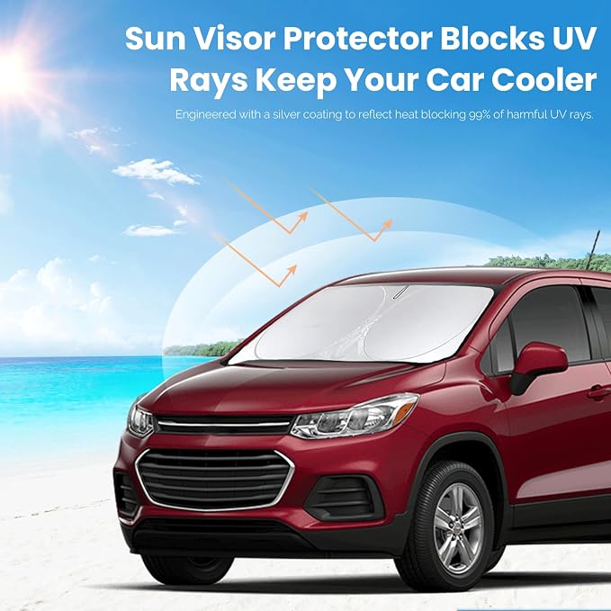 Windshield Sun Shade for Chevy Chevrolet Trax LS/1RS/LT/2RS/ 2013-2024 2026 | Foldable Front Window Sunshade Cover Blocks UV Ray - Image 6