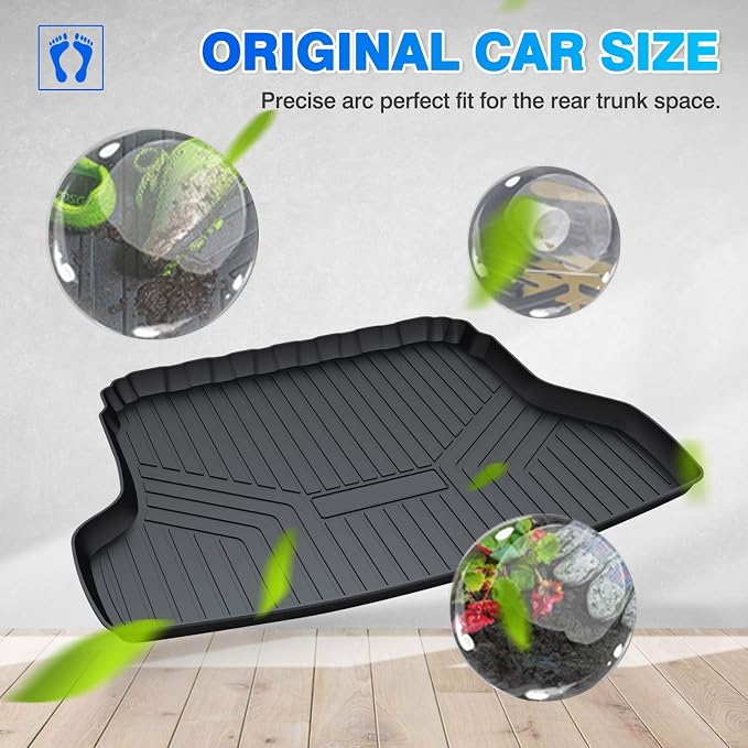 Cartist Cargo Liner Custom Fit for Kia Forte 2019-2024 Accessories All Weather Trunk Mat for Forte Cargo Mat Heavy Duty TPE Anti-Slip High Side - Image 3