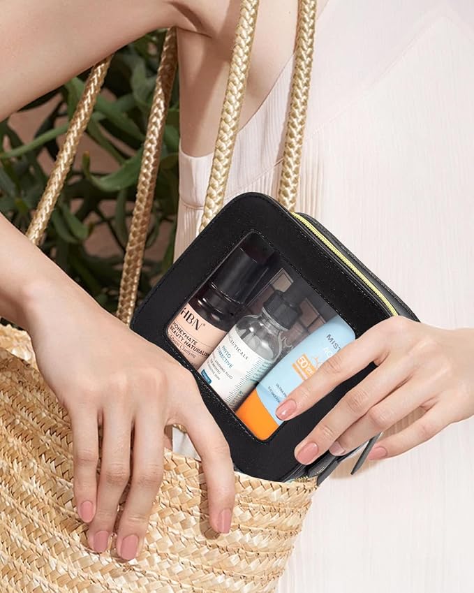 Small Clear Makup Bag, Clear Cosmetic Bags with Zipper Waterproof Small Travel Cosmetic Case Cute Make Up Pouch Mini Car Essentials for Women Travel Car Organizer - Image 2