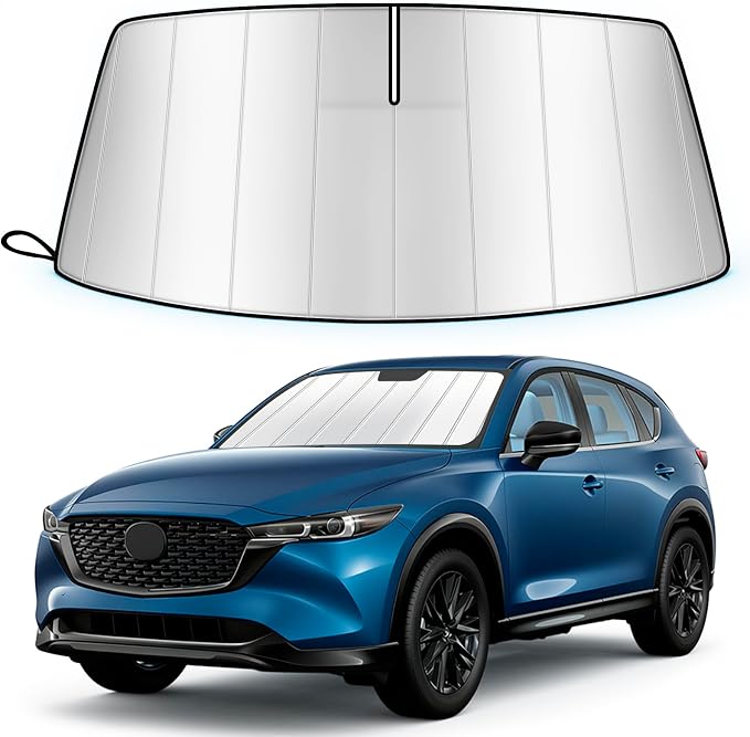 Windshield Sun Shade for Mazda CX5 CX-5 2017-2026 Custom Fit | Accordion Folding Design, Car Front Window Sunshade, Sunshield Sun Visor Protector, Blocks UV Rays & Heat, Car Accessories by Unknown