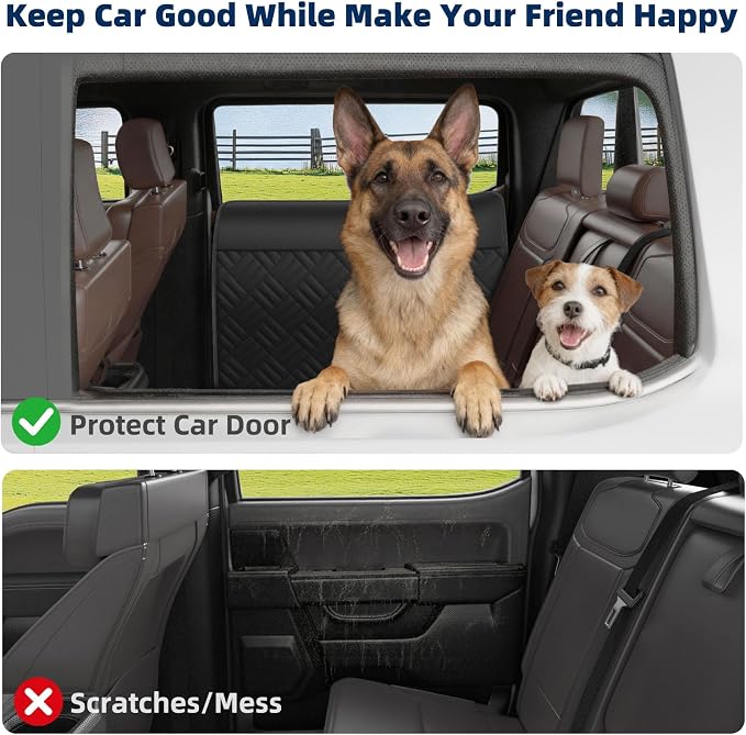 Car Door Protector for Dogs - Heavy Duty Thick Oxford Covers for Car Back Door Protect for Pet Scratching(L) - Image 3