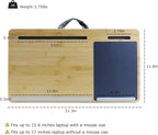 Lap Desk for Laptop with Cushion Mouse Pad Tablet Phone Holder | Bamboo Laptop Stand with Anti-Slip Strip and Handle Fits up to 17 inch Portable Computer Lap Desk for Couch, Bed & Car - Image 3