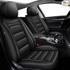 IKABEVEM Car Seat Covers for Acura TSX 2009-2014, 2-Pack Front | Luxury Fuax Leather, Waterproof, Airbag Compatible, Easy to Install, Scratch‑Resistant Seat Protection, Black by IKABEVEM