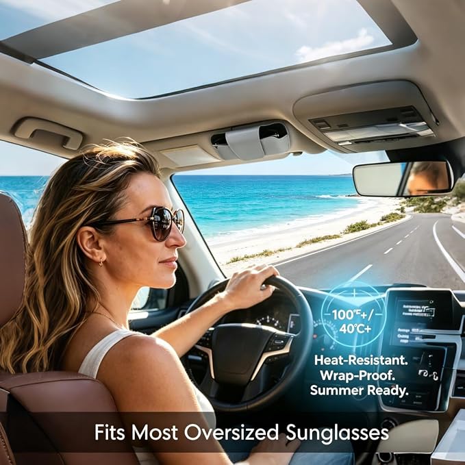 Sunglass Holder for Car Visor Glasses Case Non-Slip Clip Universal for Sunglasses Eyeglasses Car Interior Accessory - Image 2