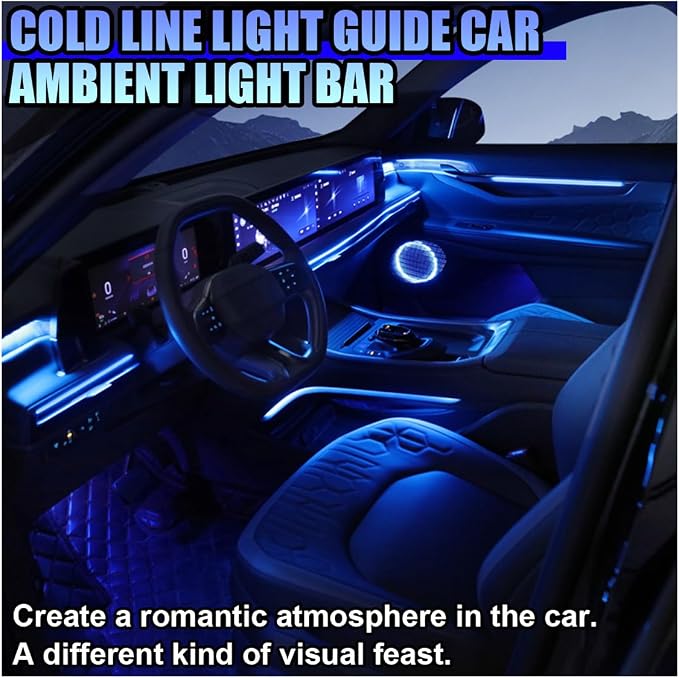 ZIMISI EL Wire Car Interior LED Strip Lights, Neon Light Strip (Blue) | 5V 16FT Car Ambient Lighting Decorations with Sewing Edge, USB Electroluminescent Car Interior Lights with Fuse Protection - Image 6
