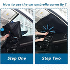 Blue Black Car Sun Shade Windshield Car Umbrella Foldable Uv Ray Reflector Front Window Sun Shade Visor Shield Cover - Image 4