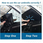 Leopard Print Windshield Sun Shade Umbrella Foldable Animal Car Front Window Sunshade Blocks UV Rays Heat Keep Vehicle Cool (55" x 27.5") - Image 5