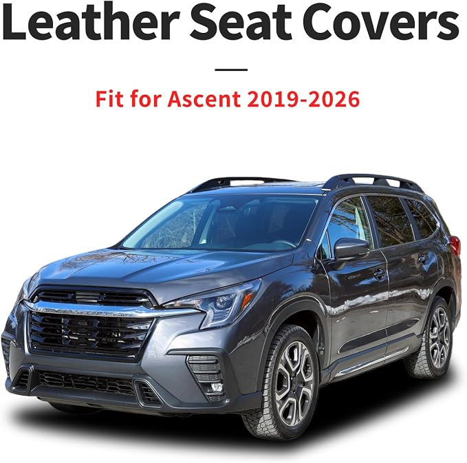 for Subaru Ascent 2019-2025 2026 Car Seat Covers, Full Set, Beige | Luxury Full Coverage Leather Seat Protectors, Waterproof Breathable, Non-Slip, Easy to Install, Airbag Compatible, All-Season - Image 4