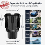 Cup Holder Expander, Cup Holder Expander for Car, Adjustable Cupholder for 2.6"- 4.8" Yeti, Hydro Flask, Nalgene, Takeya, Camelbak, Ramblers, Owala, Tumblers, Mugs, Bottles, with Sunglass Holder - Image 8