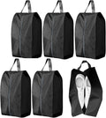 5Pcs Large Travel Shoe Bags Portable Travel Gifts Shoe Organizer with Zipper Closure, Waterproof Nylon Shoe Storage Organizer with Handle Travel Bags For Men and Women, Black by ASANMEYO