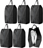 5Pcs Large Travel Shoe Bags Portable Travel Gifts Shoe Organizer with Zipper Closure, Waterproof Nylon Shoe Storage Organizer with Handle Travel Bags For Men and Women, Black by ASANMEYO
