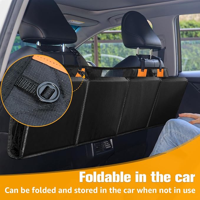 Dog Car Seat Cover for Back Seat, Hard Bottom Back Seat Extender | Rear Seat Pet Cover for Dogs - Supports 400lbs, Waterproof & Scratch Resistant Dog Hammock with Mesh Window for SUVs & Trucks - Image 7