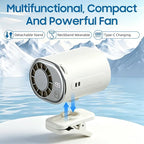 Car Clip on Air Conditioner Fan with LED Display, 360°Rotation, Semi-Cooling Technology, USB Rechargeable Personal Fan, Hands-Free Clip on Fan for Cars, Work, Camping (Pink) - Image 7