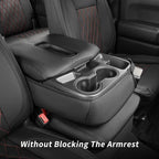 Silverado Seat Covers for 2014-2018 Chevy Silverado/GMC Sierra 1500/HD 2500/3500 CrewCab Pickup Seat Cover,Fully Covered,Waterproof Truck Leather Seat Protector(Full Set,Black/Red) - Image 7