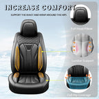 Fit Sienna Premium Leather Car Seat Covers for Toyota Sienna 2007-2025 2026 - Waterproof，Breathable，All-Weather Seat Cushion Protecto & Airbag Compatible, 2 Front Seat All Black - Image 6