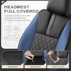 Coverado Car Seat Covers Front Pair, Automotive Leather Seat Covers for Car，Universal Fit Front Back Seat Cover, Non-Slip Waterproof Breathable Car Seat Protector - Image 4
