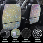 Diamond Bling Car Seat Kick Protectors with Storage – Sparkly Rhinestone Kick Mats, Universal Back Seat Cover for SUV, Crystal Auto Accessories for Stylish Moms Color 2pcs - Image 2