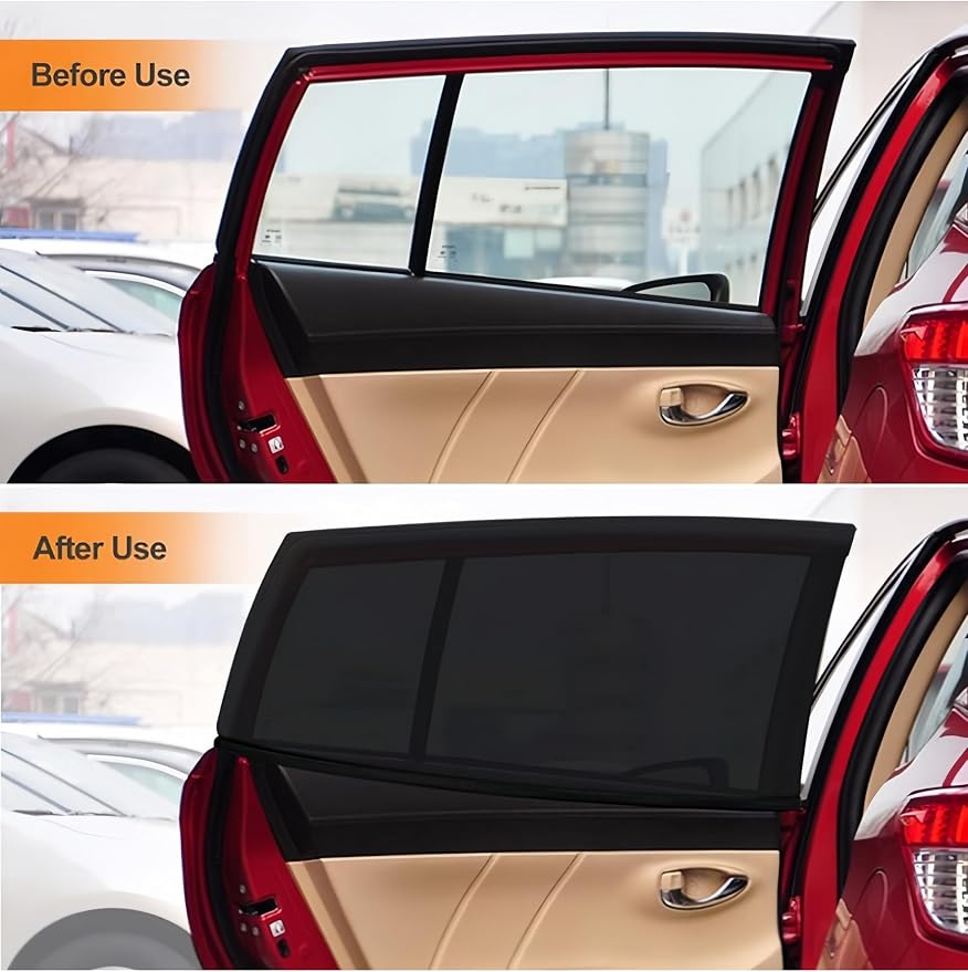 2 Pack Breathable Mesh Car Window Sun Shade Cover, 22.8"*24" | Car Window Screens, UV Protection Sunshade, Mosquito Net Curtain, Protect Privacy for Pets/Family - Image 8