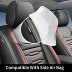 Fit Altima Car Seat Covers for Nissan Altima 2010-2024 2025 2026 - Upgraded Premium Waterproof & Breathable Leather, Airbag Compatible, All-Weather Seat Cushion Protector (Full Set,Black+Red) - Image 6