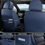 Coverado Car Seat Covers Full Set, Seat Covers for Cars, Waterproof, Leather Car Seat Cushion, Universal Car Interior Covers Seat Protectors for Most Cars Blue - Image 3