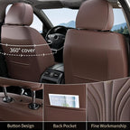 FLORICH Car Seat Covers, Dark&Brown Leather Car Seat Covers Front Seats, Premium Leatherette Car Seat Cushion for Cars, Automotive Seat Protectors Universal Fit for Most Sedans Cars SUV Trucks - Image 2
