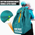 Car Seat Travel Bag for Airplane, Padded Strap Car Seat Bags for Air Travel | Large Car Seat Bags for Air Travel, Carseat Storage Bag Backpack for Airport, Carseat Cover Travel - Baby Travel Essential - Image 4