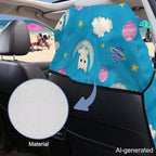 Horeset Planet Cat Sweat Towel Seat Cover Stain Resistant Sports Towel Seat Protection Easy Install Front Car Seat Cover for Yoga Camping Swim Car Seat Cover Protector - Image 6