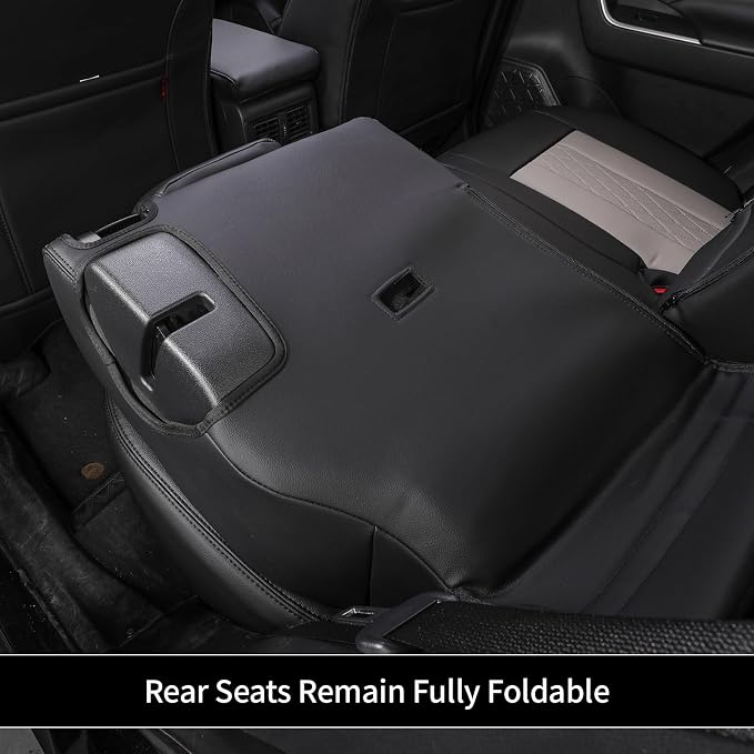 EKR Corolla Seat Covers Custom Fit for Toyota Corolla 2023 2024 2025 2026 LE, Leather Car Seat Cover Full Set-Faux Leather(Black+Light Gray-1) - Image 7