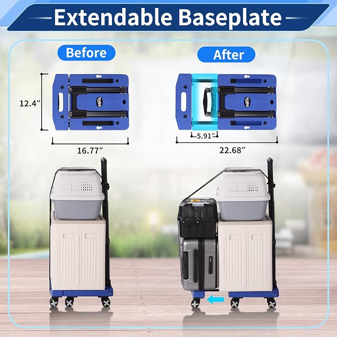 GtIiFmTe Foldable Hand Truck, Lightweight Luggage Cart for Airport Car Seat | Compact Folding dolly with Rotating swivel wheel,storage size12×15.7×4.1",300lbs Load,Upright Lock Handle with 3bungee cords - Image 4