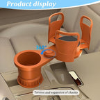 2 in 1 Car Cup Holder Expander, Multifunctional 360° Rotating Vehicle Cup Holder Adapter with Adjustable Base, Auto Interior Drinks Bottles Expander, Universal for Sedan RV Truck - Image 3