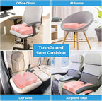 Seat Cushion for Office Chair, Memory Foam Chair Cushion, Pink | Office Chair Cushion for Car, Airplane - Chair Pad for Long Sitting Sciatica, Hip, Coccyx,Tailbone Pain Relief, Butt Pillow - Image 5