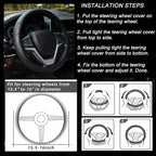 Microfiber Leather Steering Wheel Cover Large-Size for F150 F250 F350 Ram 4Runner Tacoma Tundra Range Rover Model S X with 15 1/2 inches-16 inches Outer Diameter (Black) - Image 4
