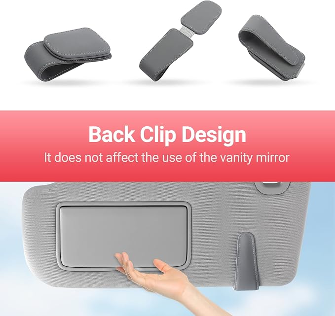Sunglass Holder for Car Sun Visor Sunglasses Clip Car accessories -2 Packs | sun visor organizer, ticket card clip, eyeglass sunglasses holder, one-handed magnetic, anti-scratch, car stuff for women men - Image 6