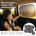 Car Window Shade for Baby -Glare Shield and UV Rays Protection for Your Child, Car Shades for Side Windows 4-Pack-19 X 12" Window Shade (Black 4 pcs) - Image 2