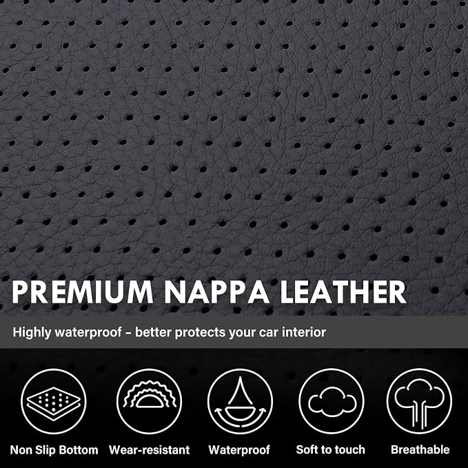 Coverado Chevy Silverado Seat Covers, Faux Leather Seat Covers Fit for Chevy Silverado GMC Sierra 2007-2025 1500, 2015-2025 2500HD 3500HD Crew Double Extended Cab (Front, Red) - Image 8