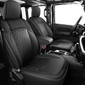 Coverado Seat Covers 4 Door for Jeep Wrangler, 2PCS Leather Car Seat Cover for Jeep Wrangler Vehicle Accessories Custom Fit for 2018-2026 Jeep Wrangler Seat Covers 2-Door/4-Door (Black) by COVERADOAUTO