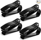 4 PCS Sunglass Holder for Car Sun Visor, Vehicle Interior Visor Eyeglasses Hanger with Sponge Pad, One-Handed Operation Sun Shade Glasses Organizer for Car SUV Truck by Unknown